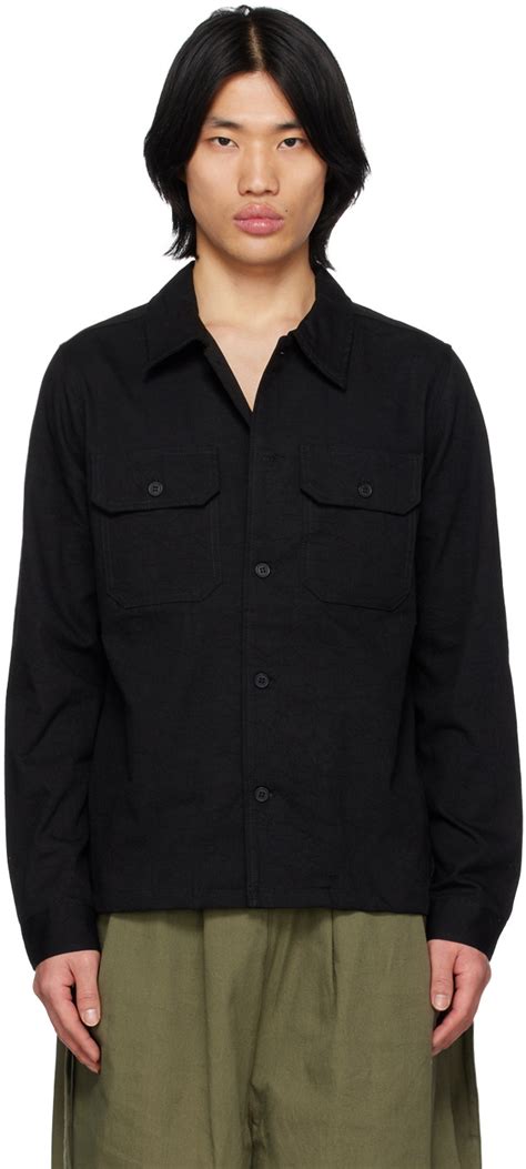 Naked Famous Denim Black Work Shirt Naked And Famous Denim