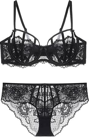 Sexy Lingerie For Women Lace Bra And Panty Set Two Piece Sheer Underwear Sets Strappy Babydoll
