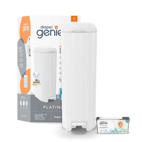 Diaper Genie Platinum Pail (Lilly White) is Made of Durable Stainless