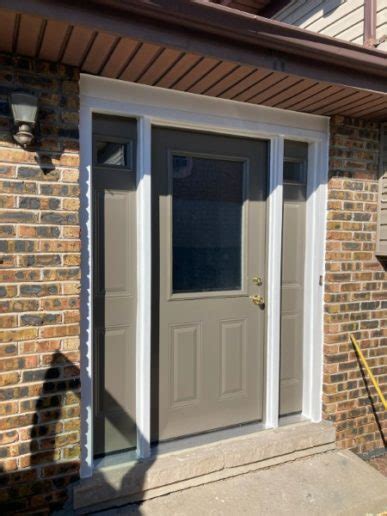 Half Glass Steel Entry With Two Side Lites Defender Steel Door