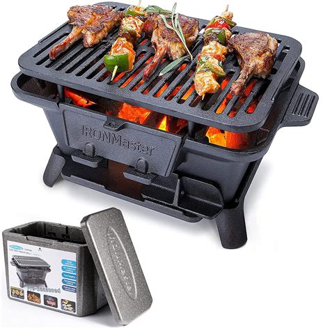 Ironmaster Ci 1608 Pre Seasoned Cast Iron Hibachi Grill Small