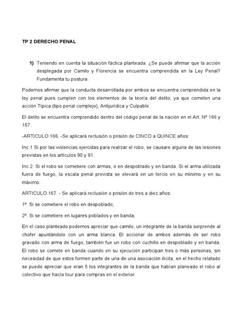 Tp 2 Derecho Penal Pdf Intención Derecho Penal Robo