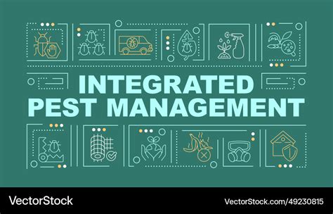 Integrated Pest Management Text With Thin Linear Vector Image