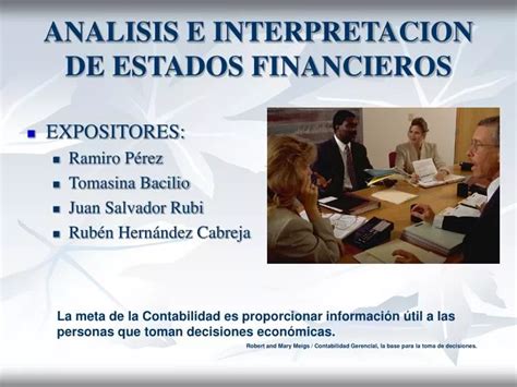 An Lisis E Interpretaci N De Estados Financieros Claves Para La Toma