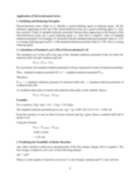 Electrochemical Series Definition 10