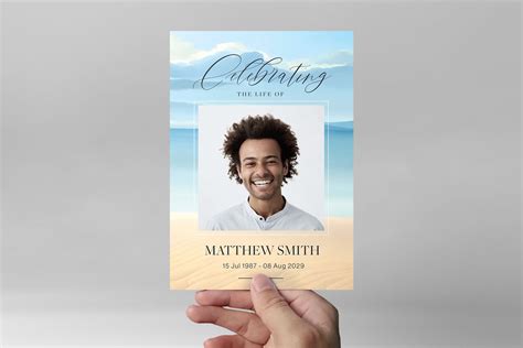 Beach Funeral Program Template [PSD] - BrandPacks