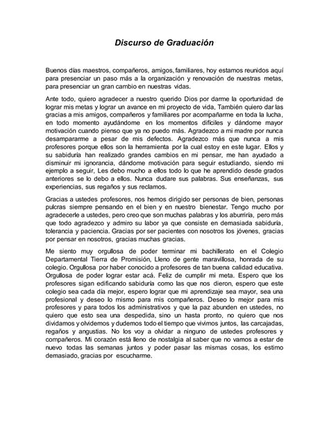 Como Hacer Un Discurso De Graduacion Ejemplo 6