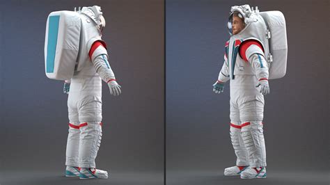 Astronauta Con Traje Espacial Futurista Aparejado Con Piel Modelo D