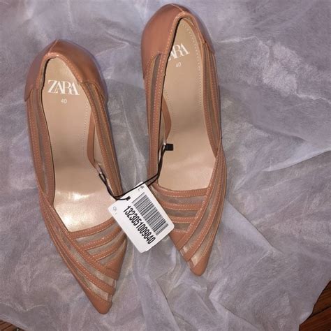Zara Shoes Nude Mesh Heels Inches Poshmark