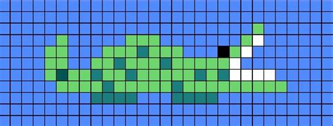 Crocodile Pixel Art Easy Perler Bead Pattern