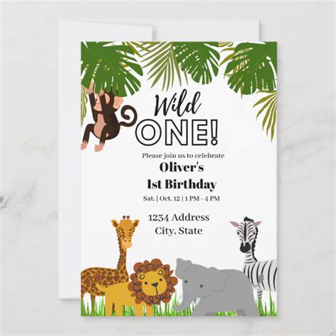 Wild one first birthday invitation | Zazzle