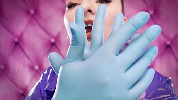 ASMR Video Hot Sounding With Arya Grander Blue Nitrile Gloves Fetish