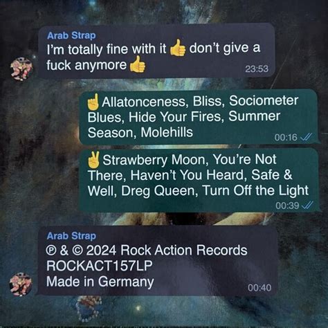 Arab Strap I M Totally Fine With It Don T Give A Fuck Anymore