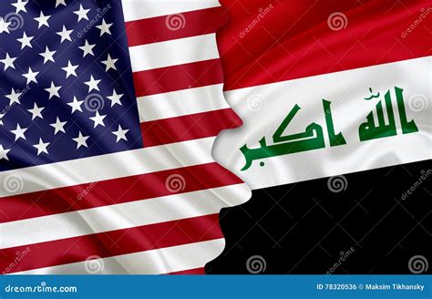 Flag of USA and Flag of Iraq Stock Illustration - Illustration of ...