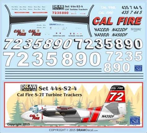 Grumman S 2 T Cal Fire Turbine Tracker Fire Bombers Draw Decal 44 S2 04