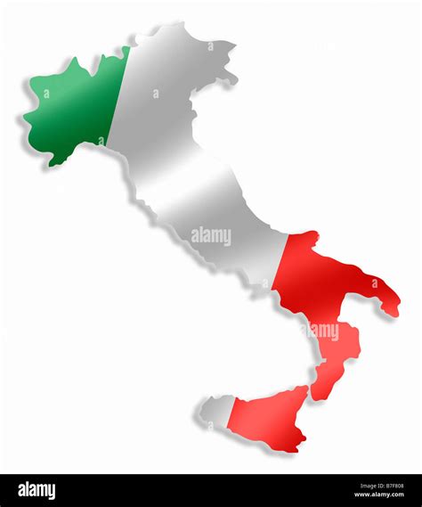 Italia Paese Italiano Mappa Delineare Con Bandiera Nazionale All