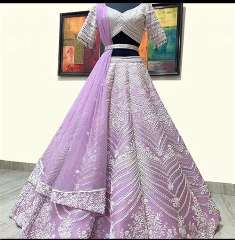 Stitched 12 Colours Embroidered Bridal Lehengas Size Free Size At Rs