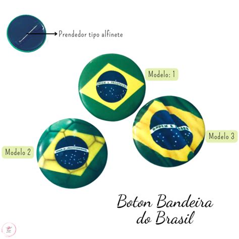 Boton Bandeira Do Brasil Cm Unidades