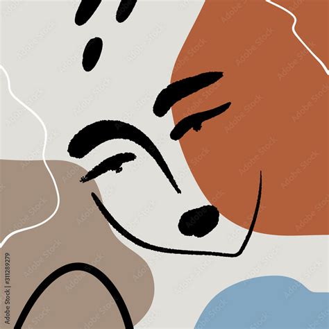 Abstract Warm Terracotta Nude Color Shapes Interior Poster Fashion