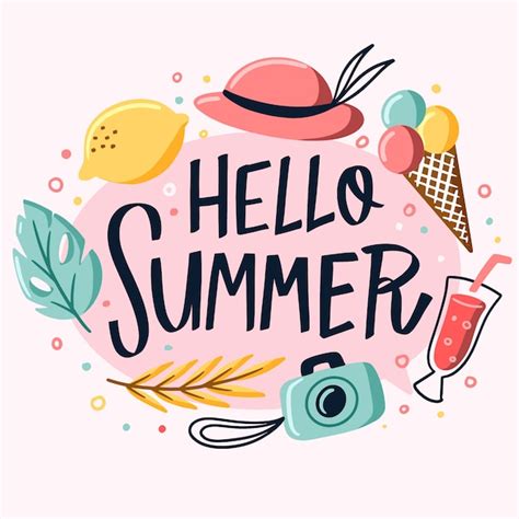 Free Vector Hand Drawn Hello Summer Theme