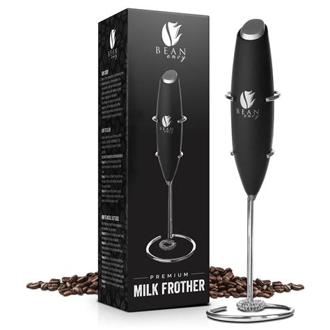 Bean Envy Premium Electric Handheld Milk Frother Includes Stainless S