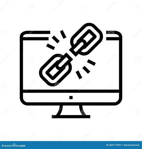 Link Disconnected Line Icon Vector Illustration Stock Illustration