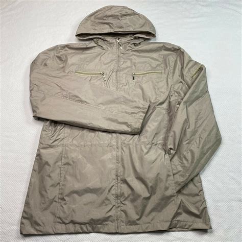 i5 Apparel Women Active Jacket sz XL Tan Full Zip Hood Pockets ...