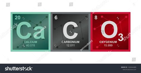 vector symbol calcium carbonate caco compound stock vector royalty