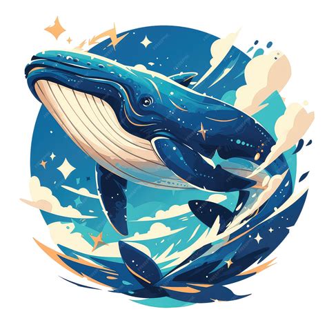 Premium Vector | A whale diving into the ocean depths cartoon style