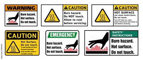Danger Sign Do Not Touch Hot Surface Sign Vector Illustration Stock Vector Adobe Stock