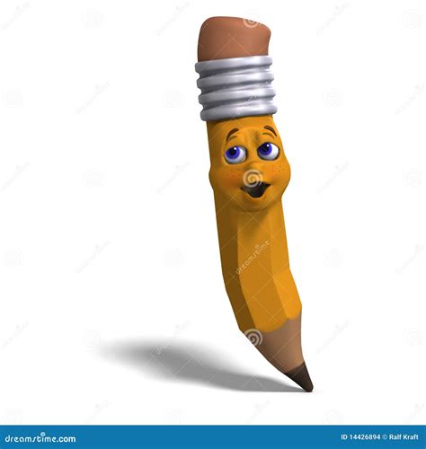 Cute And Funny Cartoon Pen With A Lovely Face. 3D Stock Images - Image ...