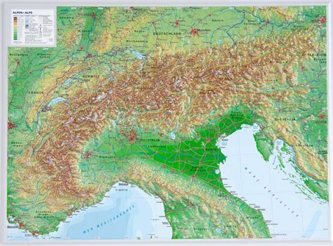 3D Raised Relief Map Alps Small Georelief Vertriebs GbR Dresden