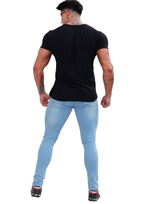 Calça Jeans Boutelle Masculina Skinny Premium Elastano Azul Claro