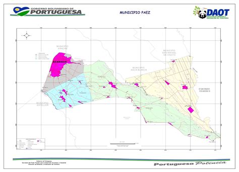 Red Ecologica Portuguesa Daot Mapas Por Municipios Del Estado Portuguesa