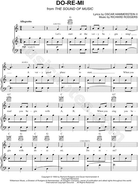 Do Re Mi From The Sound Of Music Sheet Music In C Major