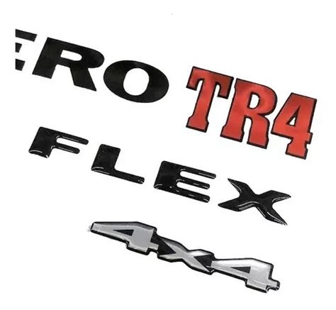 Kit Adesivos Resinados Para Pajero Tr Flex X Prata Cor Prata