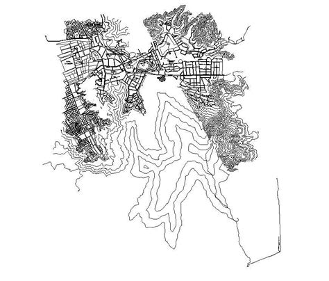 Contour Mapping Detail Of An Area Cad Block Layout File In Autocad