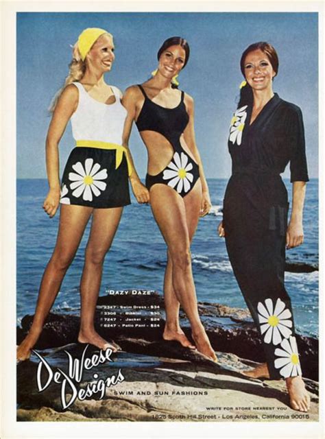 De Weese Designs Vintage Swimwear Bathing Suit Ad Daisy Sportswear