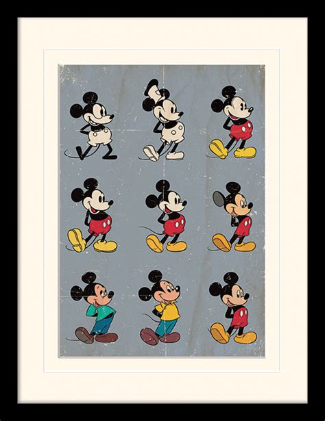 Mickey Mouse Evolution Mounted And Framed 30 X 40cm Print The Art Group