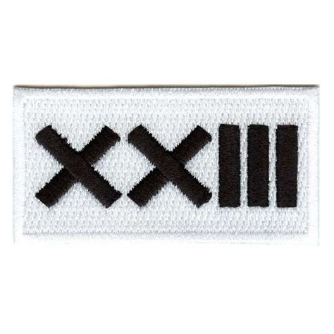 Roman Numeral 23 Number Iron On Patch-White (ALT) | Stitchpatches.com