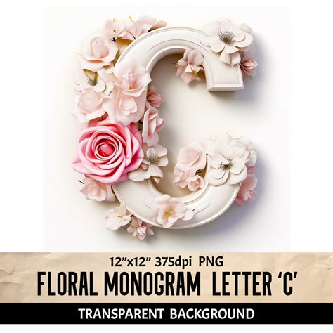 floral initial letter  png transparent background  sublimation