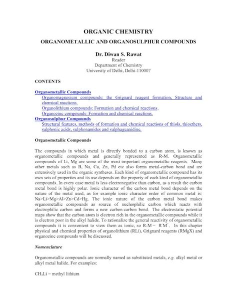 Pdf Organometallic And Organosulphur Compounds Pdf Dokumen Tips