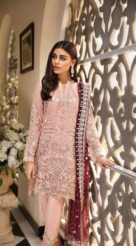 designer chiffon dresses pakistani  sequins work nameera  farooq