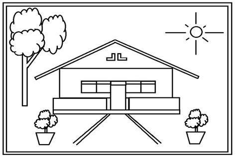 59 Gambar Mewarnai Rumah Untuk Anak Paud Tk Dan Sd Gambar Mewarnai Rumah