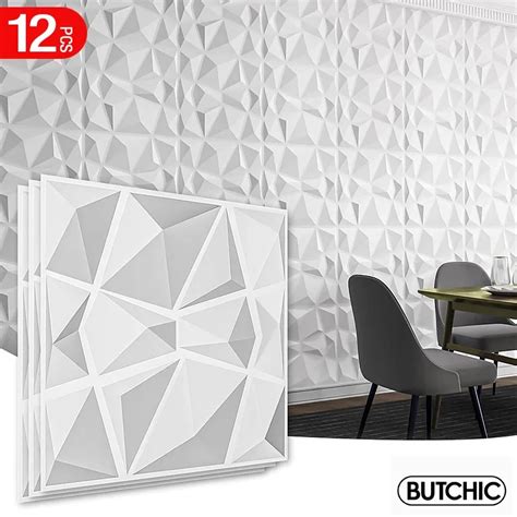 12 шт. 3D настенные панели из ПВХ butchic 30x30 см | AliExpress