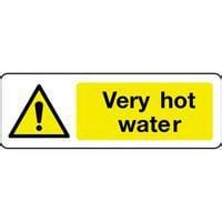Very Hot Water Sign Clear Safety Signage Manutan UK