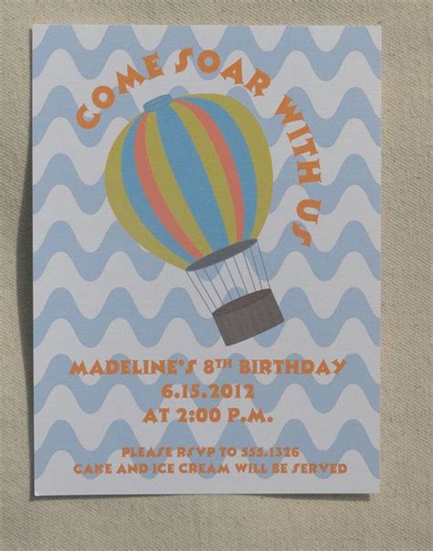 Hot Air Balloon Birthday Card
