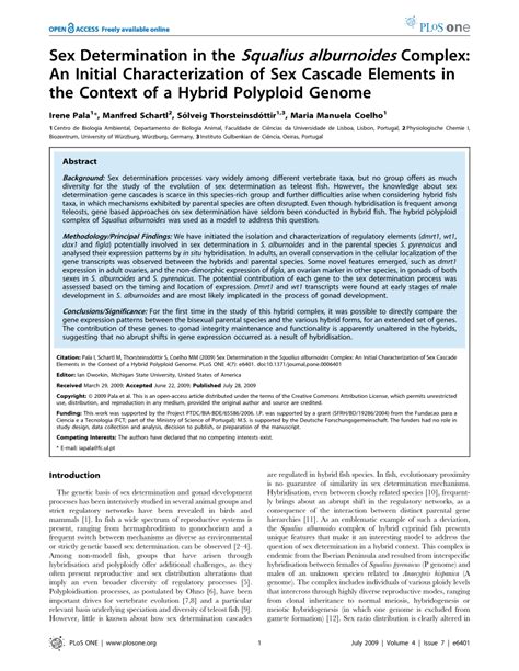 PDF Sex Determination In The Squalius Alburnoides Complex An Initial Characterization Of Sex