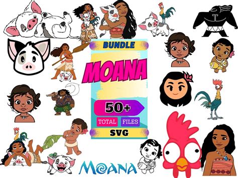 Moana Svg Bundle Moana Svg Files For Cricut Baby Moana Svg Princess