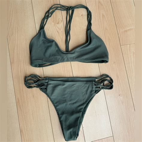 Mikoh Swim Rare Mikoh Sage Green String Bikini Set Poshmark